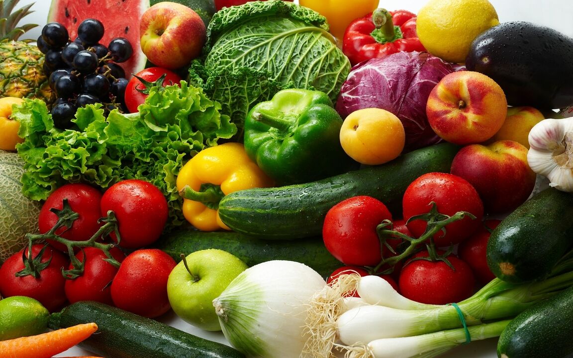 Froitas e verduras para a gota