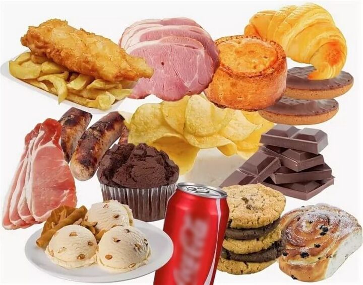 Os alimentos nocivos están prohibidos ao perder peso